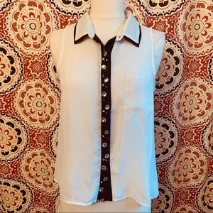 Sheer white hi-low tank with stone detailing